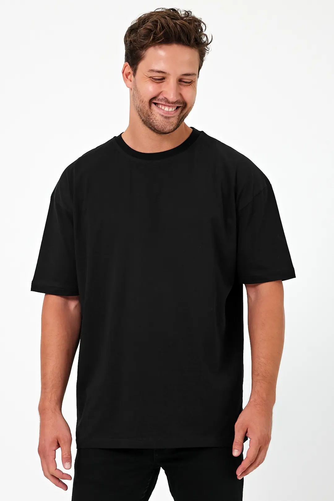 Unisex OVERSIZE Basic Rahat Kalıp Siyah Tişört